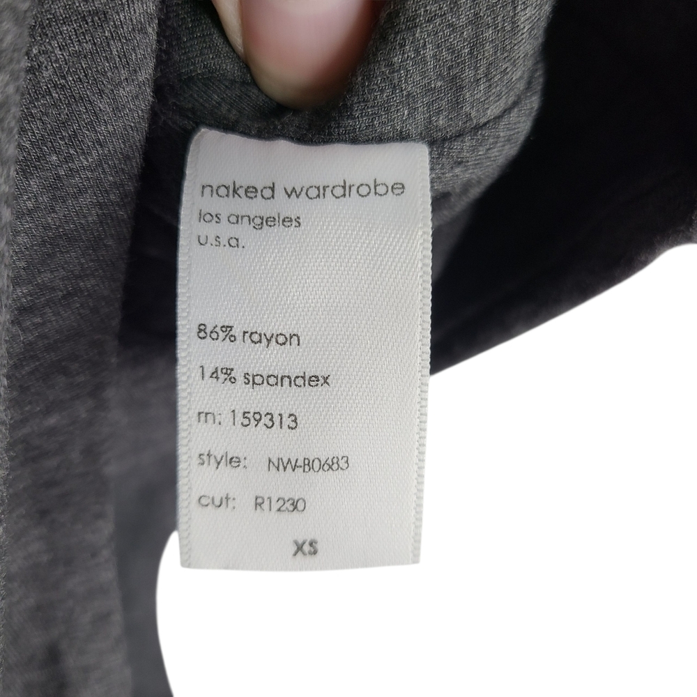 Naked Wardrobe The Come Around Charcoal Bodysuit Size xs NEW - Picture 11 of 11